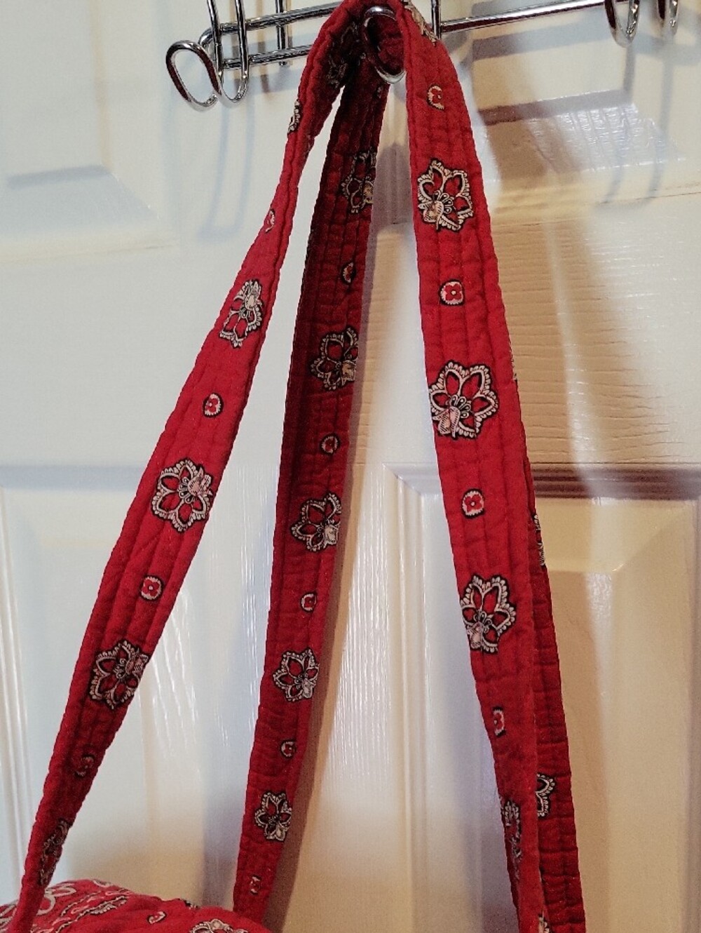 Vera Bradley Quilted Floral Red Tote Bag with Long Straps - Picture 3 of 9